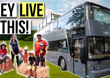 Family of 8 LIVING in a Two Story RV! | DOUBLE DECKER BUS TOUR