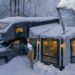 CAMPING IN THE HEAVY SNOW IN A LUXURY CAMPER VAN WITH AN INFLATABLE HOT TENT 🚗