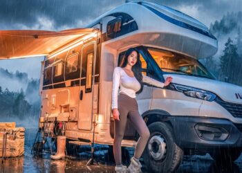 ☔️RAINY CAMPING IN A MASSIVE 3-ROOM LUXURY MOTORHOME