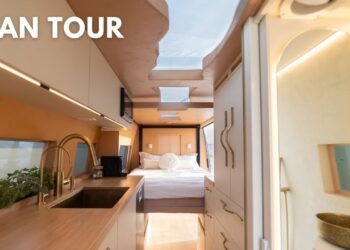 DIY LUXURY VAN TOUR / BEST Sprinter Van w/ Hidden Shower + Incredible Design / Tiny Home on Wheels