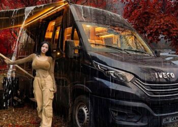 🚐 $100,000 Luxury Camper Van Camping in the Rain