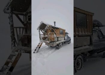 Riding out a Snowstorm in a Truck Camper in Alaska
