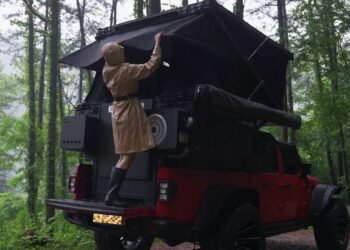 ⛈️SOLO CAMPING IN HEAVY RAIN | LUXURY CAMPER VAN ⚡ ASMR THUNDER