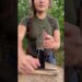 Her Survival skills will Fry 🔪 #camping #survival #bushcraft #outdoors #lifehack