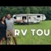 Family moves from 5bd home to living in an RV on a 30-acre property | FULL RV TOUR!